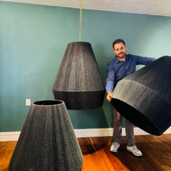 Lámpara Campana Jumbo (Yute Negro) - Imagen 3